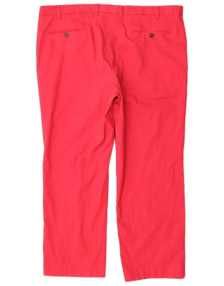 Marks & Spencer Womens Straight Suit Trousers W42 L29 Red Cotton