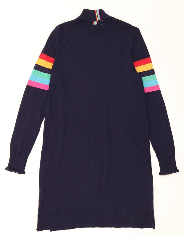 Joules Dame Roll Neck Jumper Dress UK 10 Small Navy Blue Striped