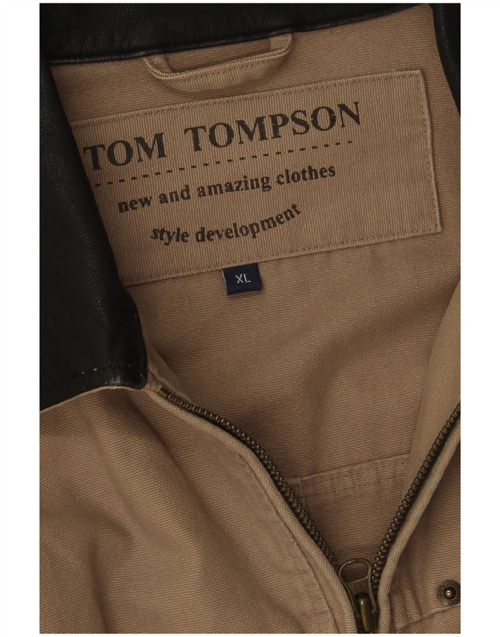 Tom Tompson Herren Bomberjacke UK 42 XL Beige Baumwolle