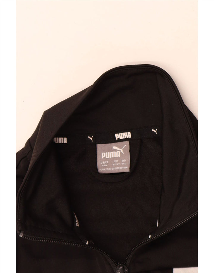 Puma Boys Tracksuit Top Jacket 9-10 Years Black Colourblock Polyester