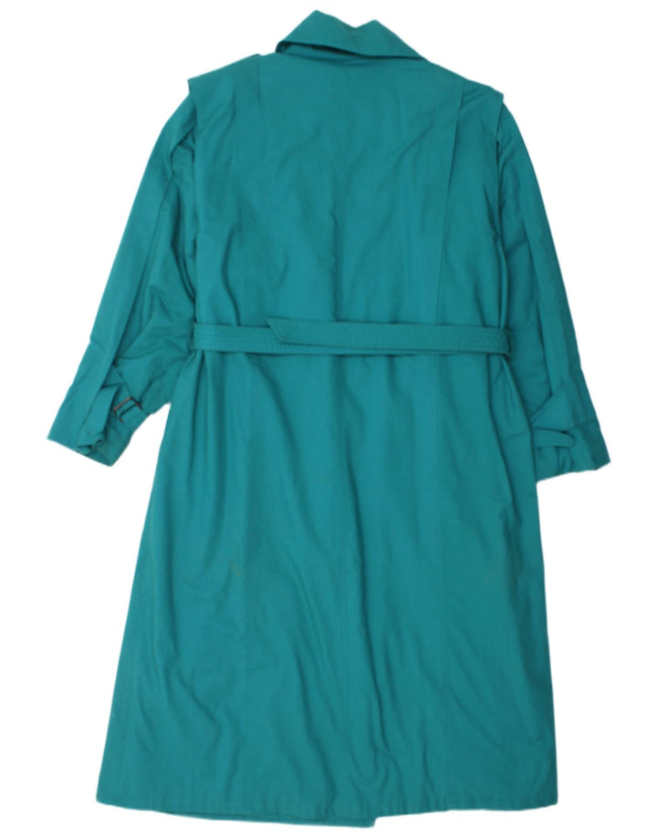 NINO Womens Trench Coat UK 14 Large Turquoise Polyester