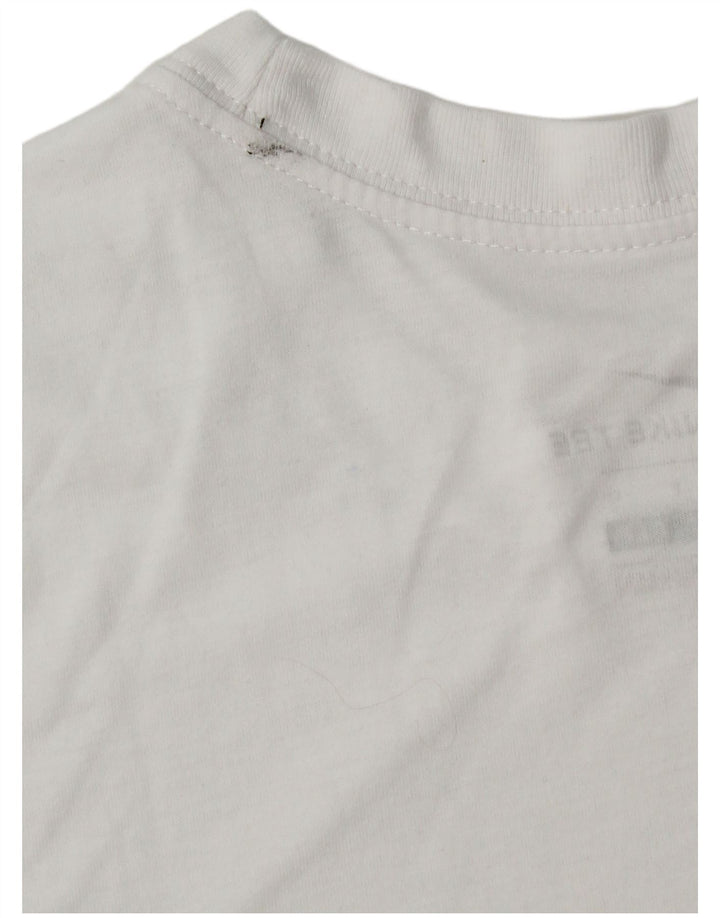 Męski T-shirt Nike Dri Fit z grafiką, mały, biały poliester