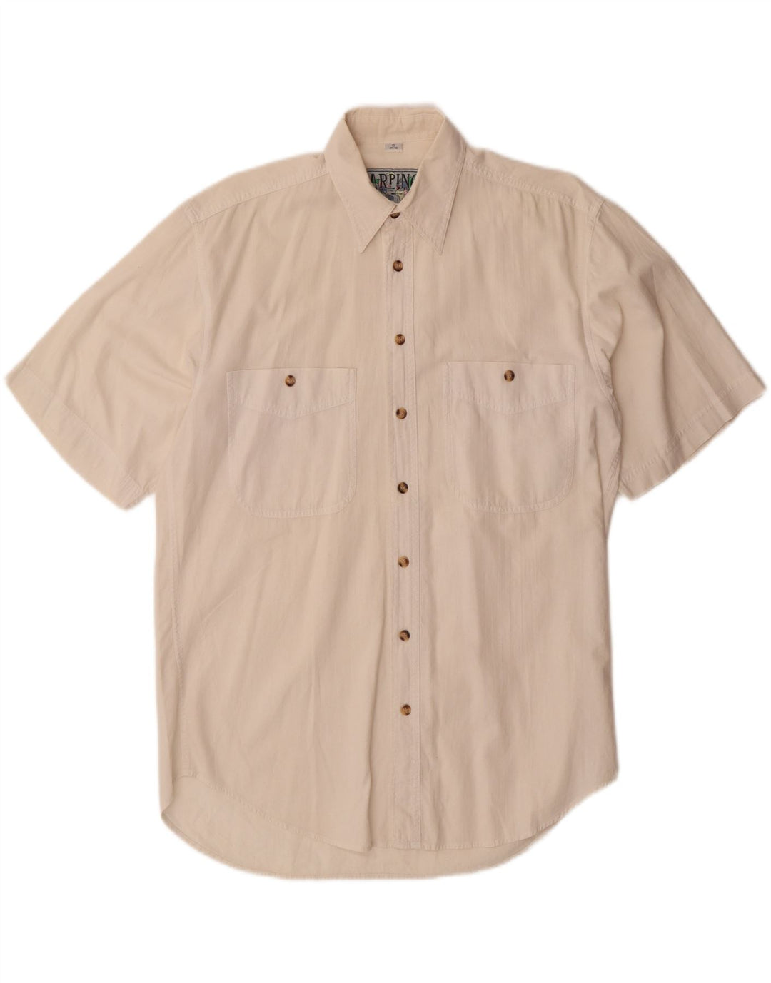 ARPINO Mens Short Sleeve Shirt Size 37/38 Small Beige Vintage Arpino and Second-Hand Arpino from Messina Hembry 
