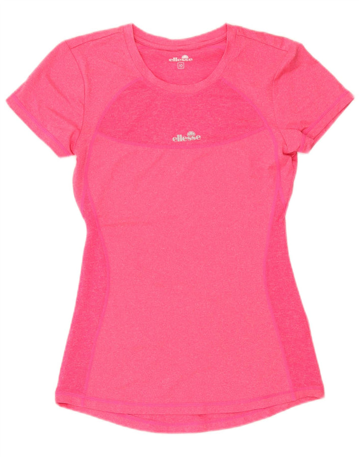 Ellesse T-Shirt Femme Top UK 10 Petit Rose Polyester