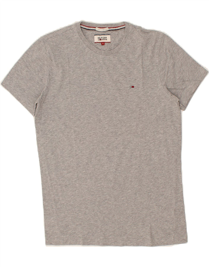 TOMMY HILFIGER Mens T-Shirt Top Small Grey Cotton Vintage Tommy Hilfiger and Second-Hand Tommy Hilfiger from Messina Hembry 