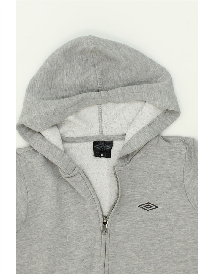UMBRO Boys Zip Hoodie Sweater 9-10 Years Grey Cotton Vintage Umbro and Second-Hand Umbro from Messina Hembry 