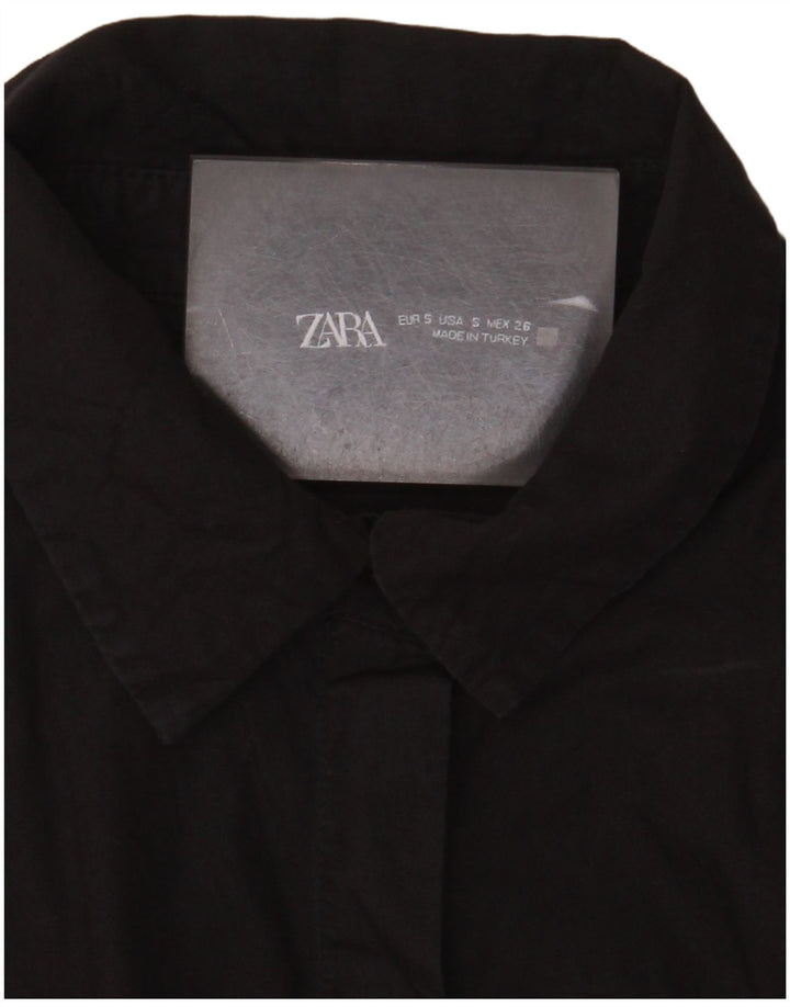 Zara Womens Sleeveless Shirt Blouse UK 8 Small Black