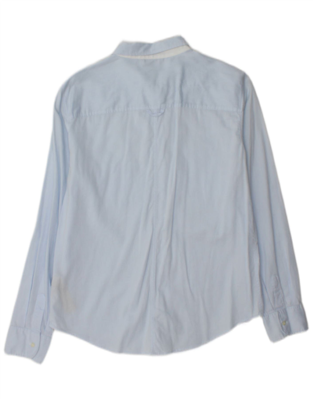 Massimo Dutti Womens Shirt Size 42 Large Blue Pinstripe Cotton