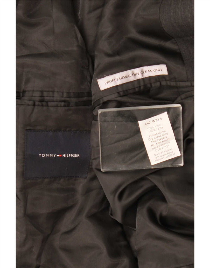 Tommy Hilfiger Herren-Blazer mit 2 Knöpfen, Gr. 40, groß, graue Wolle, klassisch