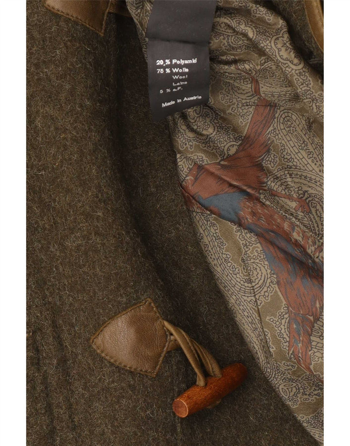 Lodenfrey Mens Hooded Duffle Coat EU 50 Large Green Wool