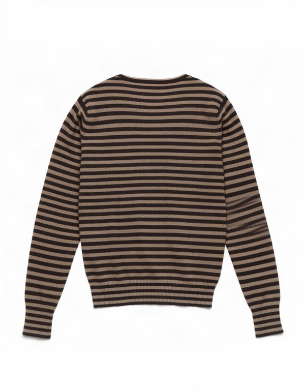 Suéter feminino diesel com gola canoa e listrado azul marinho médio UK 12