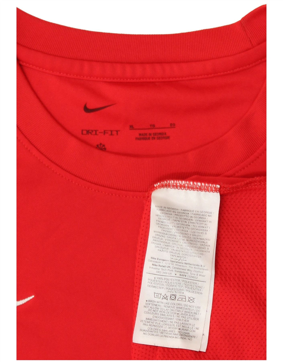 T-shirt Nike Dri Fit da uomo XL rossa in poliestere