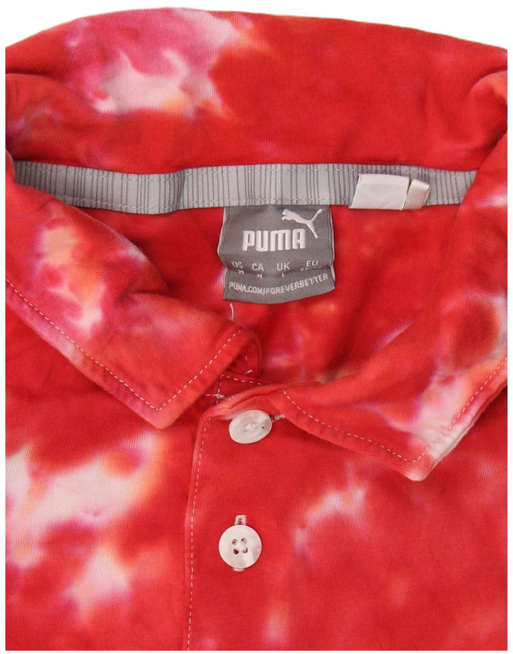 PUMA Mens Polo Shirt Large Red Tie Dye