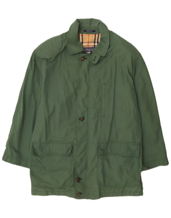 Burberrys Mens Utility Jacket IT 52 Large Green Cotton