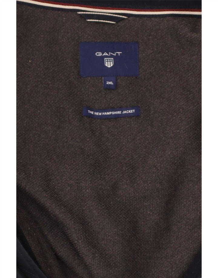 Gant Mens Bomber Jacket UK 44 2XL Navy Blue Polyester