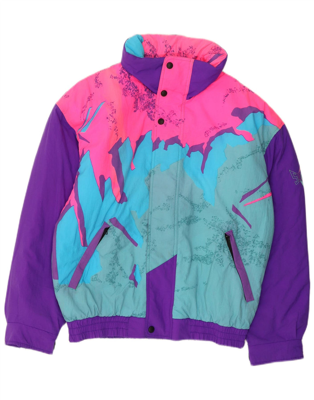 FILA Mens Loose Fit Ski Jacket IT 48 Medium Multicoloured Colourblock