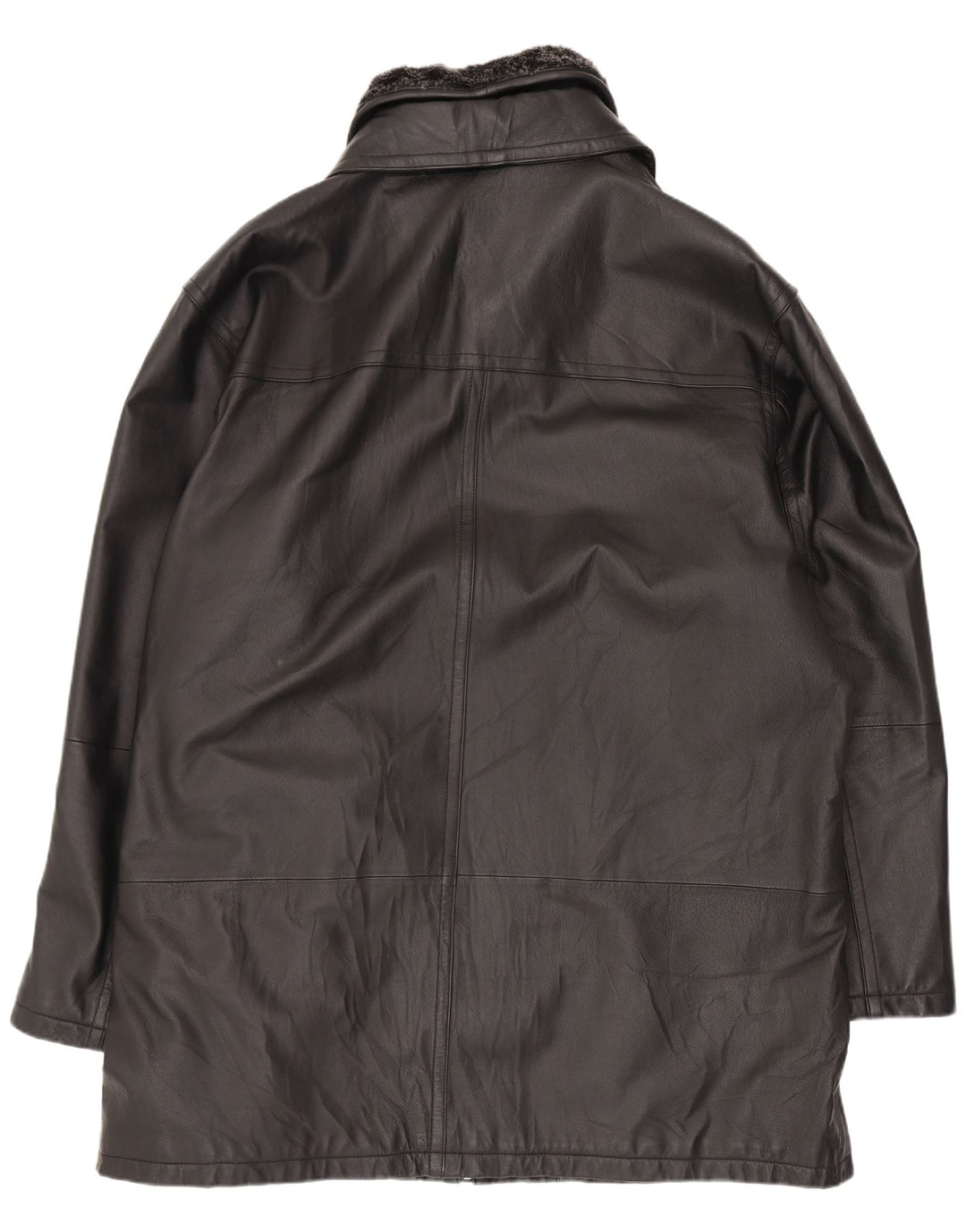Casaco de couro masculino vintage UK 44 2XL preto