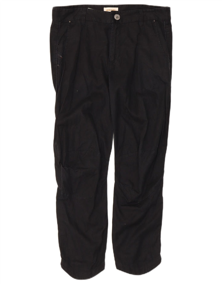 Diesel Womens Cropped Trousers W32 L25 Black Cotton