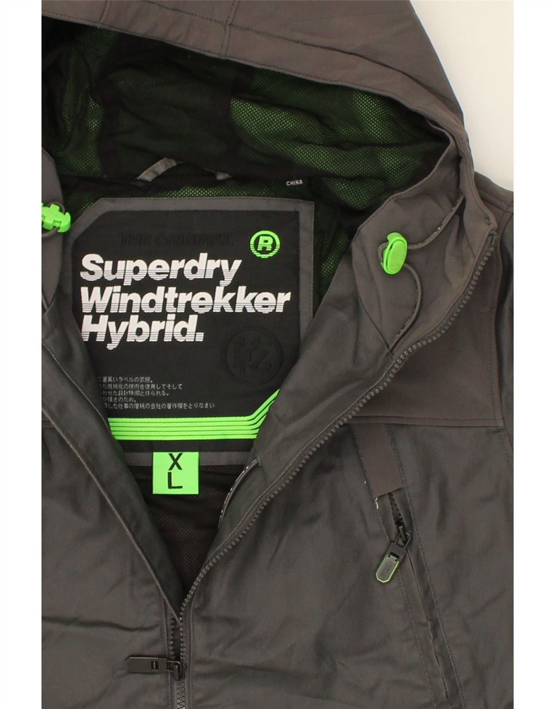 SUPERDRY Womens Windtrekker Windbreaker Jacket UK 18 XL Grey Colourblock Vintage Superdry and Second-Hand Superdry from Messina Hembry 
