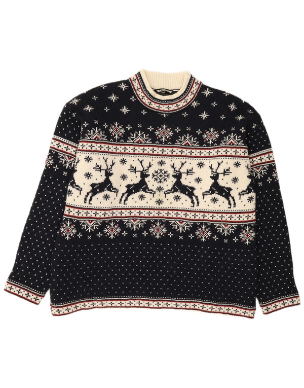 Suéter masculino F.LLI Campagnolo com gola tartaruga 2XL azul marinho natal