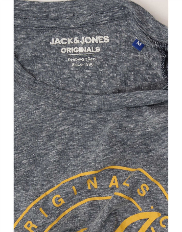 Jack & Jones Hombre Camiseta Gráfica Top Medium Blue Moteado