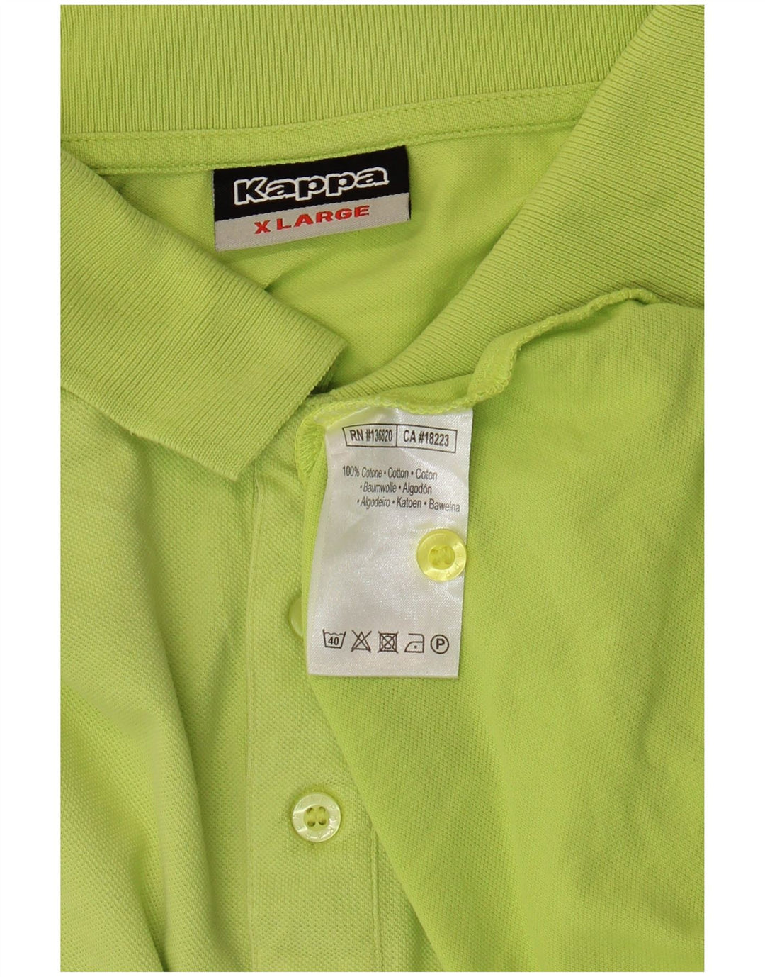 Kappa Mens Polo Shirt XL Green Cotton