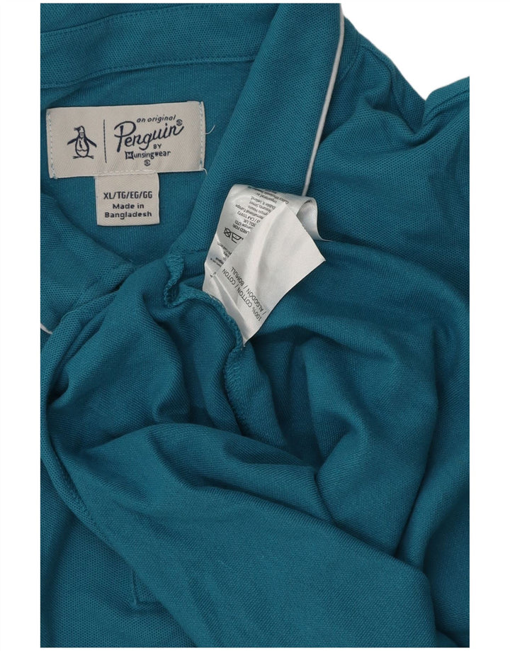 Penguin Mens Polo Shirt XL Blue Cotton