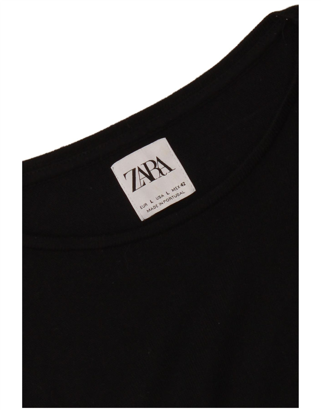 Zara Womens T-Shirt Top UK 16 Large Black