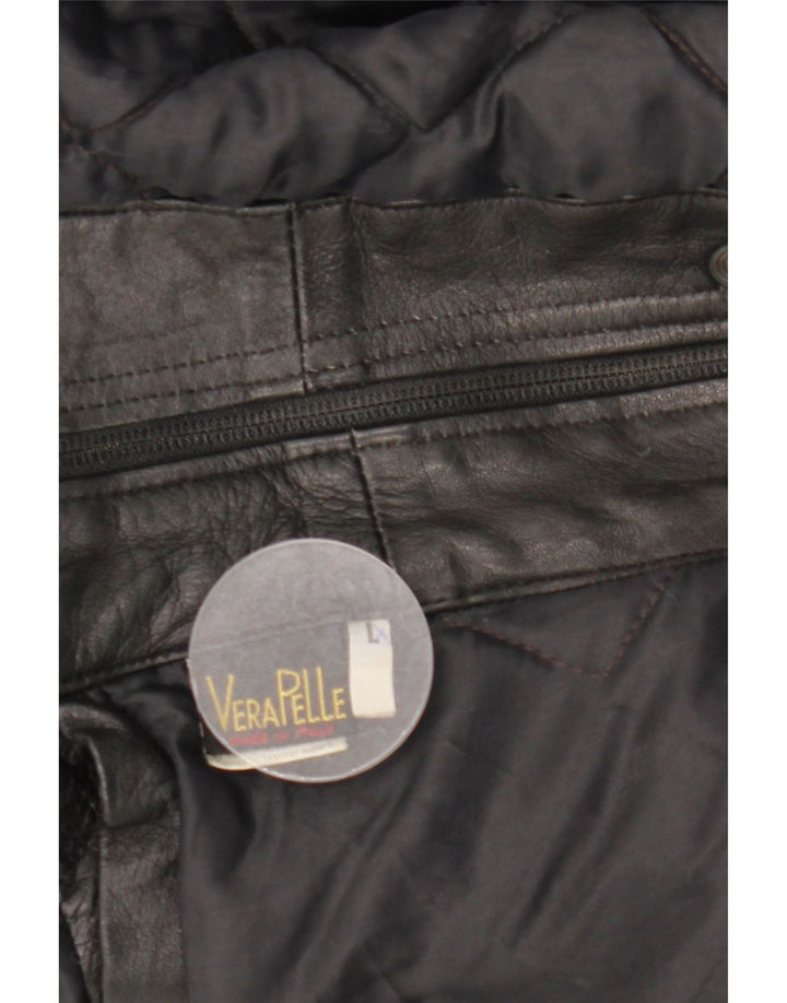 Giacca in pelle vintage da uomo UK 40 grande in pelle nera