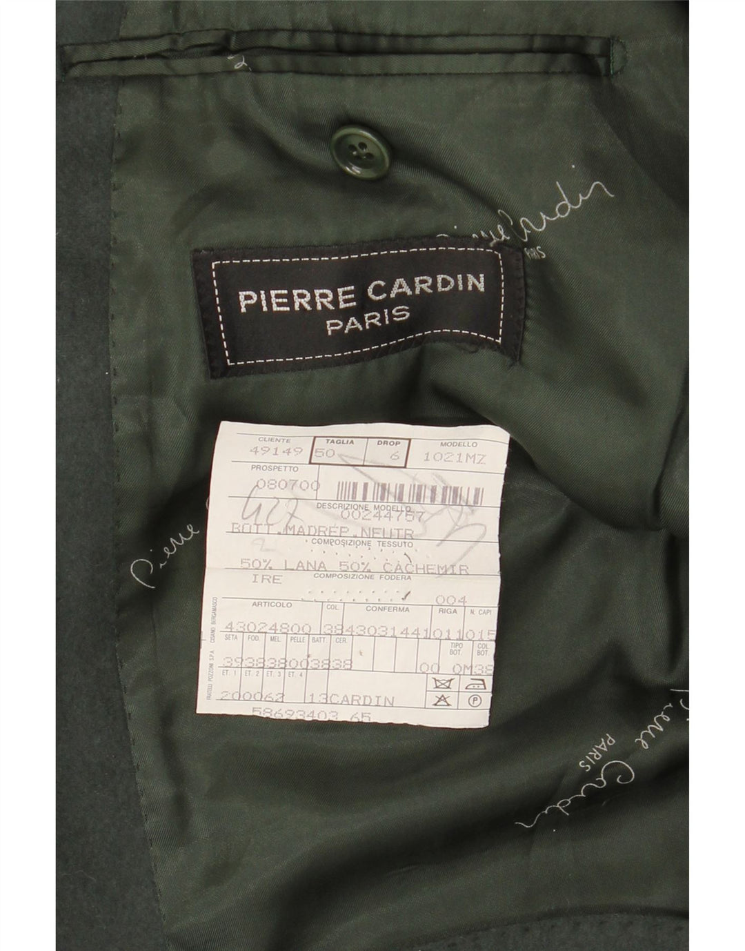 Pierre Cardin Herre 3-knaps blazerjakke IT 50 Stor Khakiuld