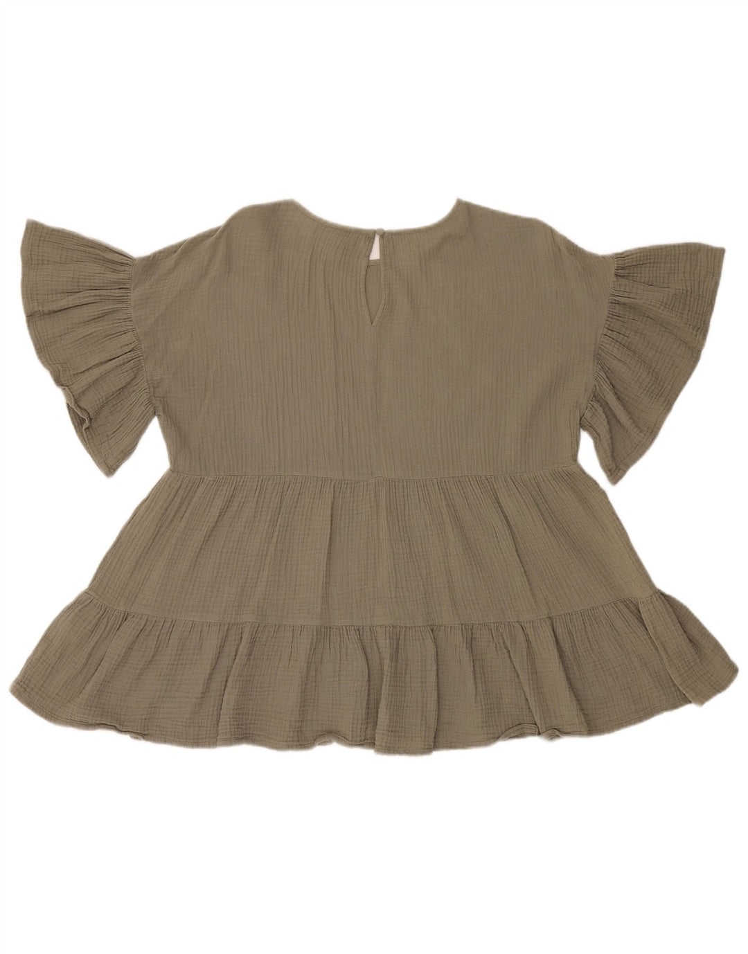 French Connection Blusa extragrande para mujer UK 8 Small Algodón caqui