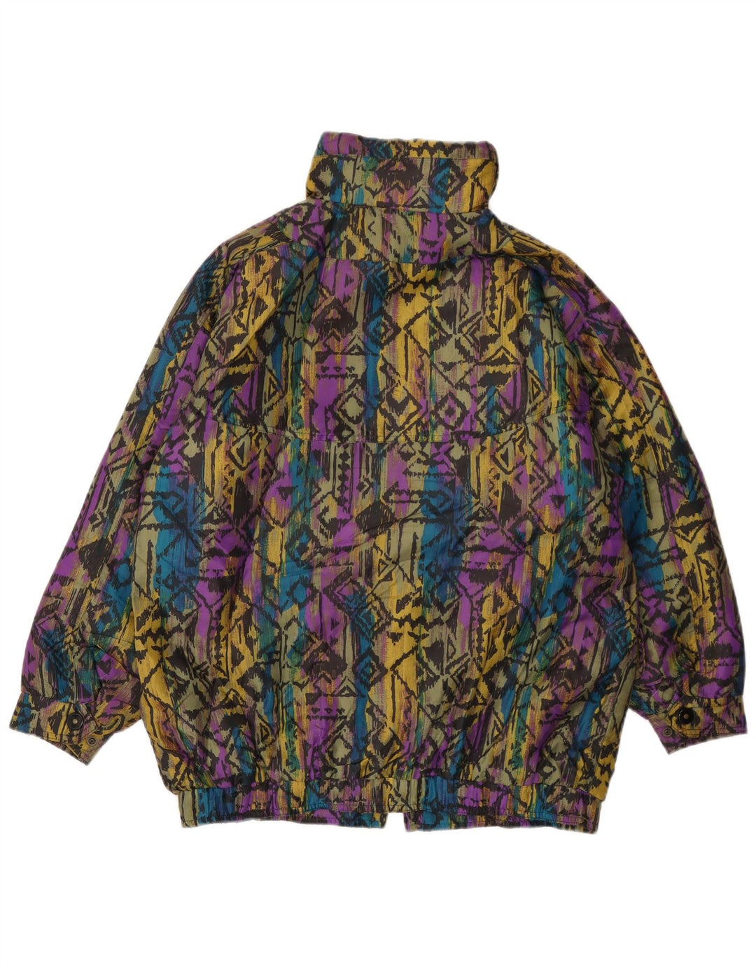 Vintage Womens Oversized Padded Jacket EU 36 Small Multicoloured Geometric