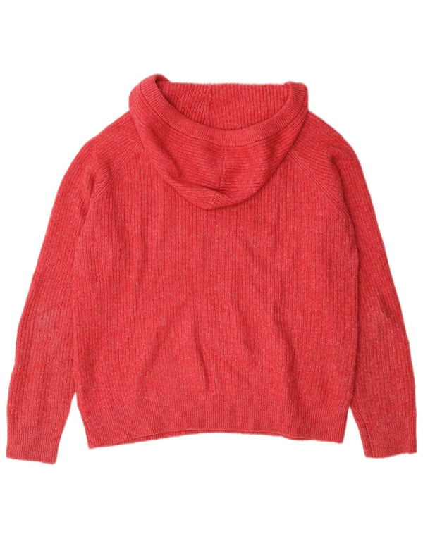 Marks & Spencer Womens Hooded Oversized Jumper Sweater UK 14 Medium Red