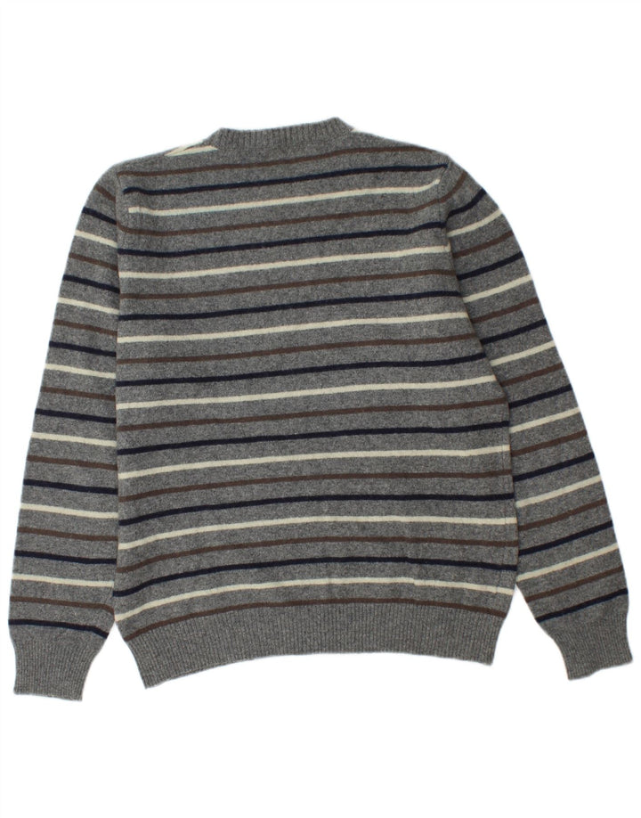 Maglione da uomo girocollo Benetton grigio medio a righe