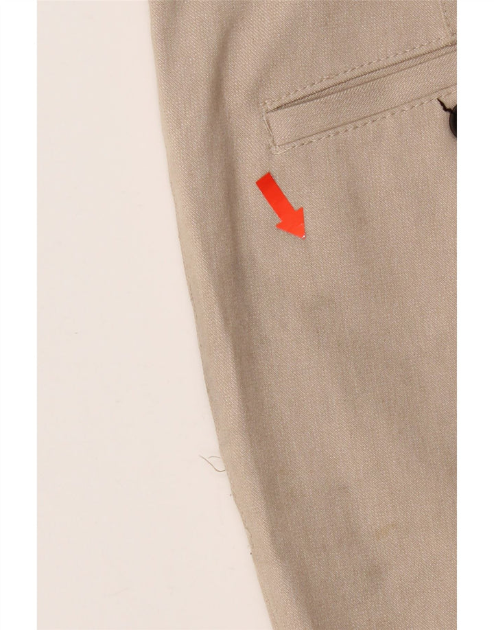Zara Mens Slim Chino Trousers EU 38 Small W30 L28 Beige Polyester