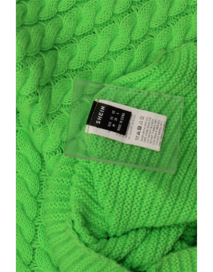 SHEIN Damen Crop Rollkragenpullover Pullover UK 12 Mittelgrün Polyester