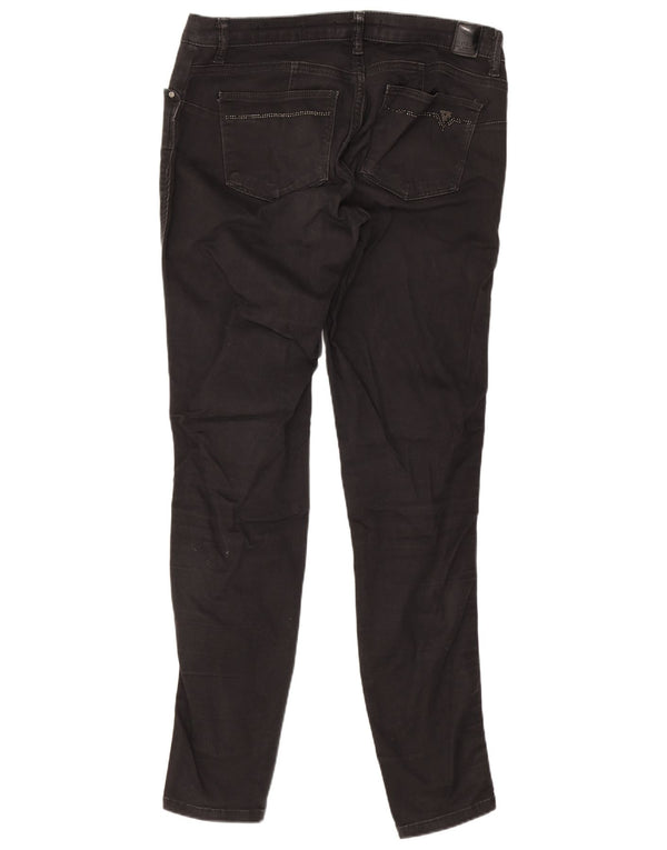 Blugi skinny Guess Curve X cu talie medie L30 L29, bumbac negru