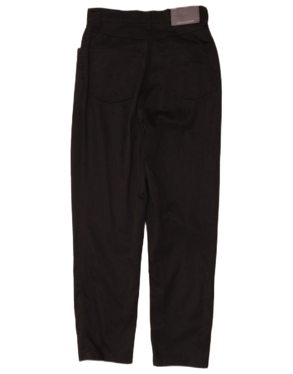Vintage Damen Tapered Casual Hose W26 L25 Schwarze Baumwolle