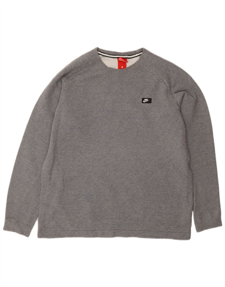 NIKE Mens Sweatshirt Jumper Large Grey Cotton