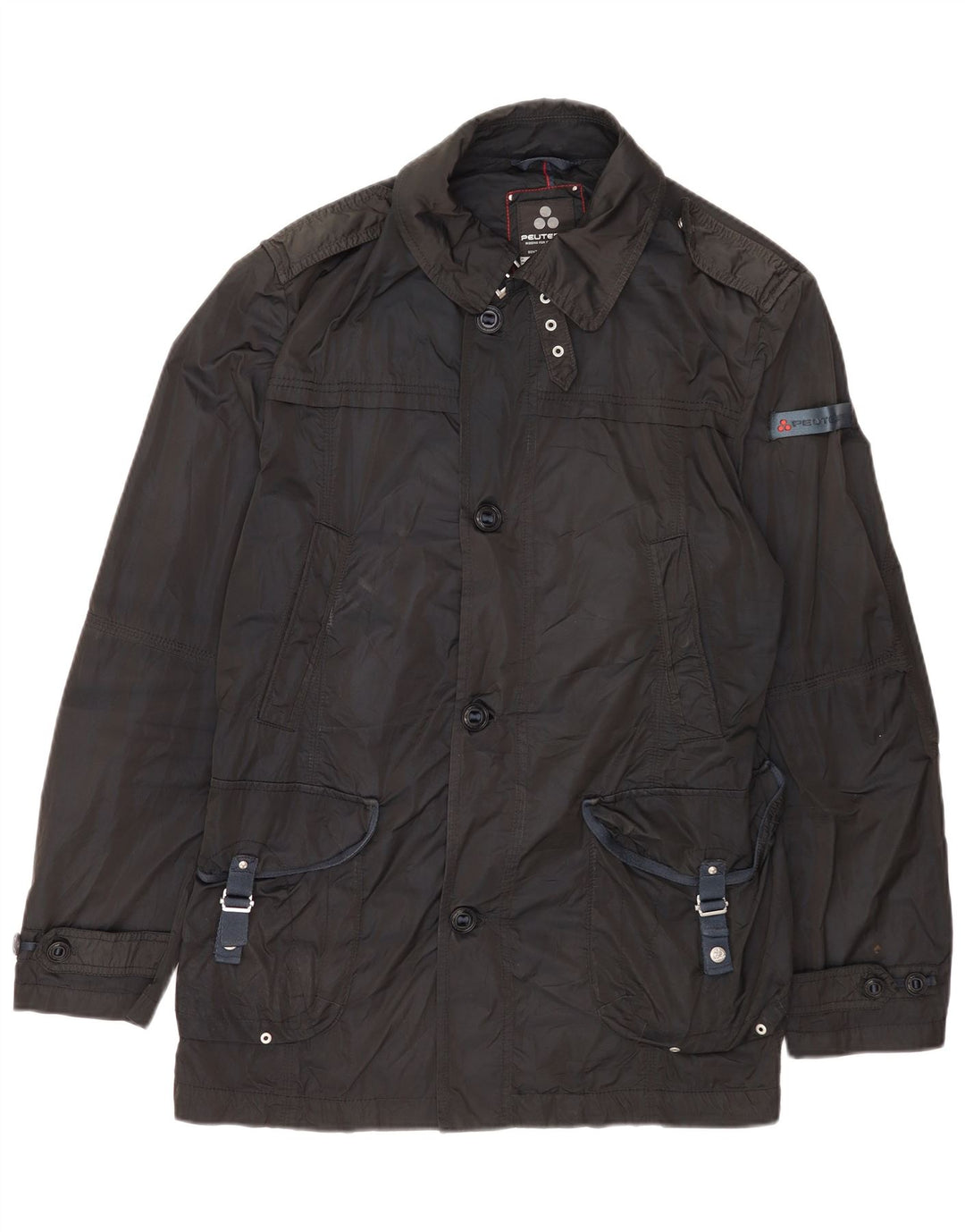 PEUTEREY Chaqueta militar para hombre EU 54 2XL Poliéster negro