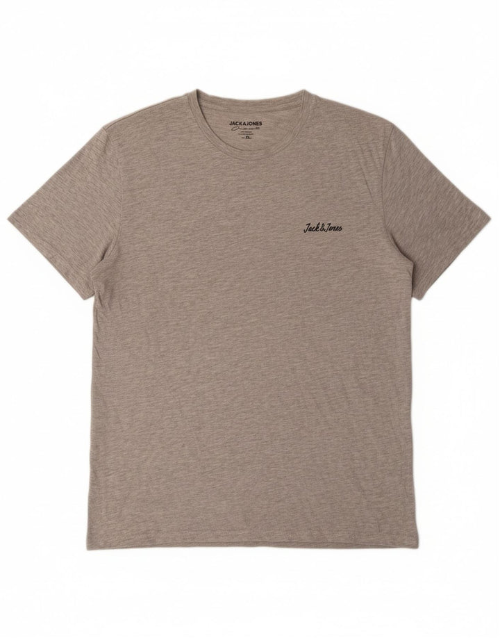 Camiseta masculina original JACK & JONES XL algodão cinza