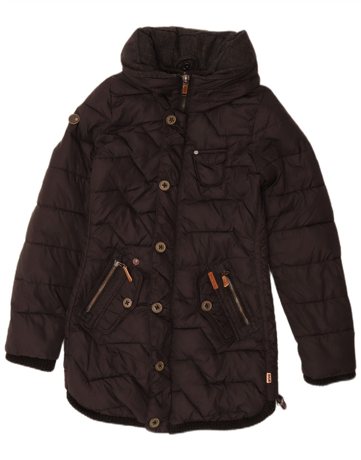 KHUJO Womens Padded Coat UK 10 Small Black Nylon