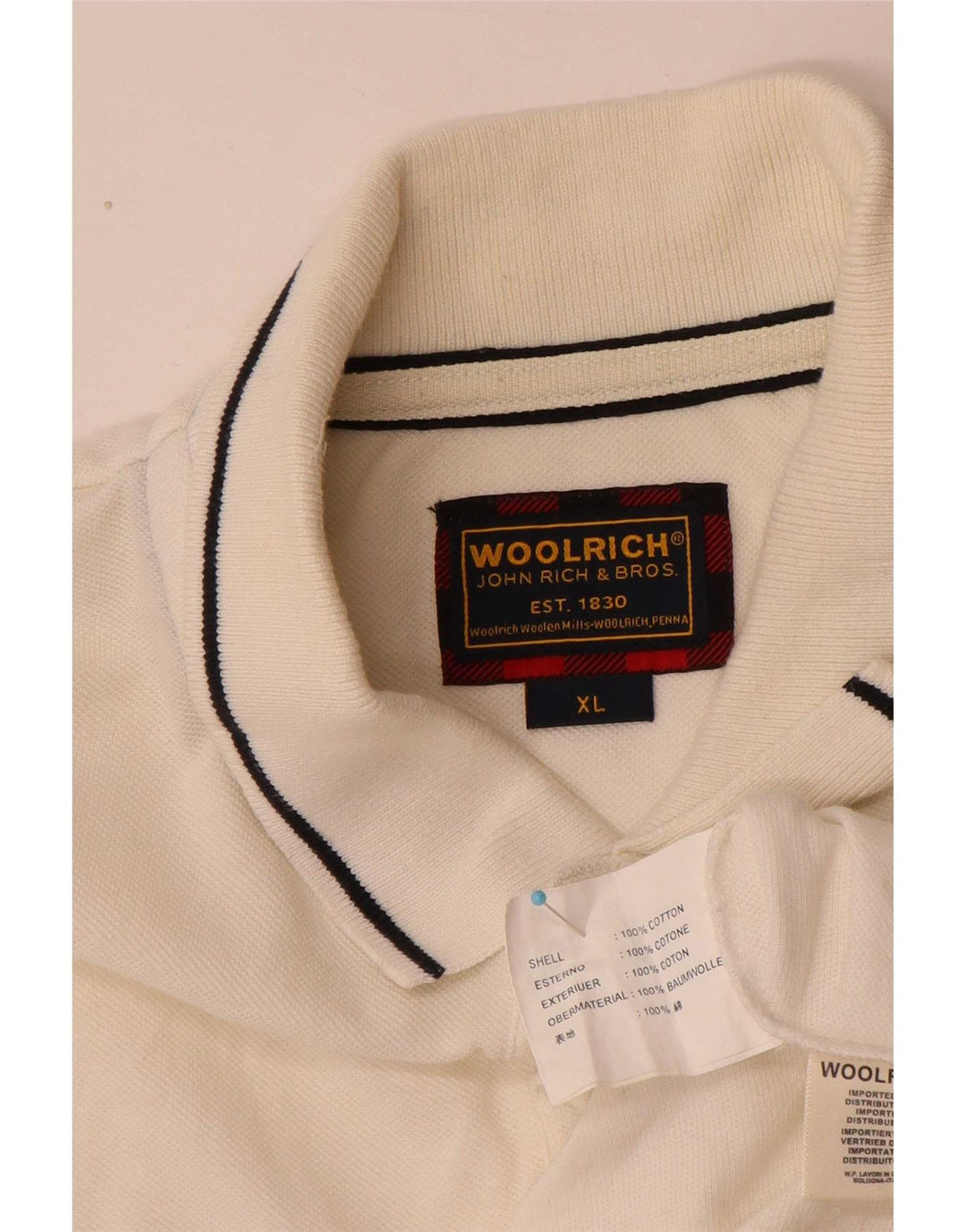 Woolrich Polo Homme XL Blanc Coton