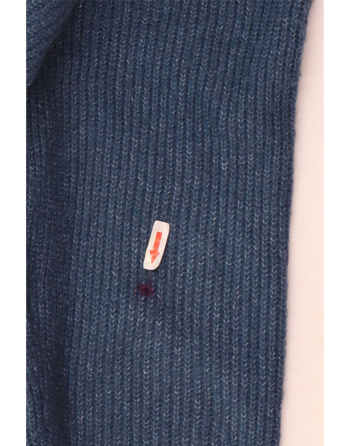 Maglione maglione oversize con scollo a V da donna Zara UK 14 Poliestere blu medio