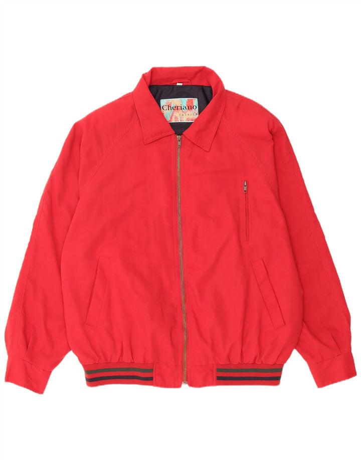 CHERIANO Mens Bomber Jacket IT 52 XL Red Polyester