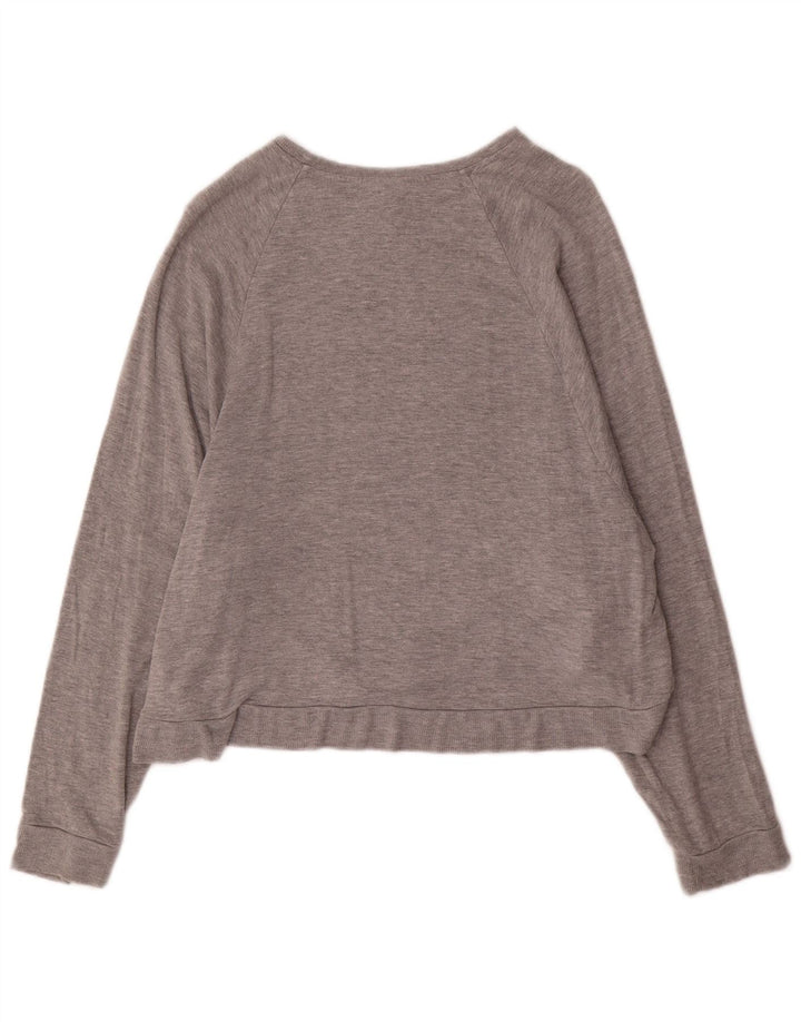Topshop Womens Oversized Sweatshirt Jumper UK 12 Medium Grey Viscose