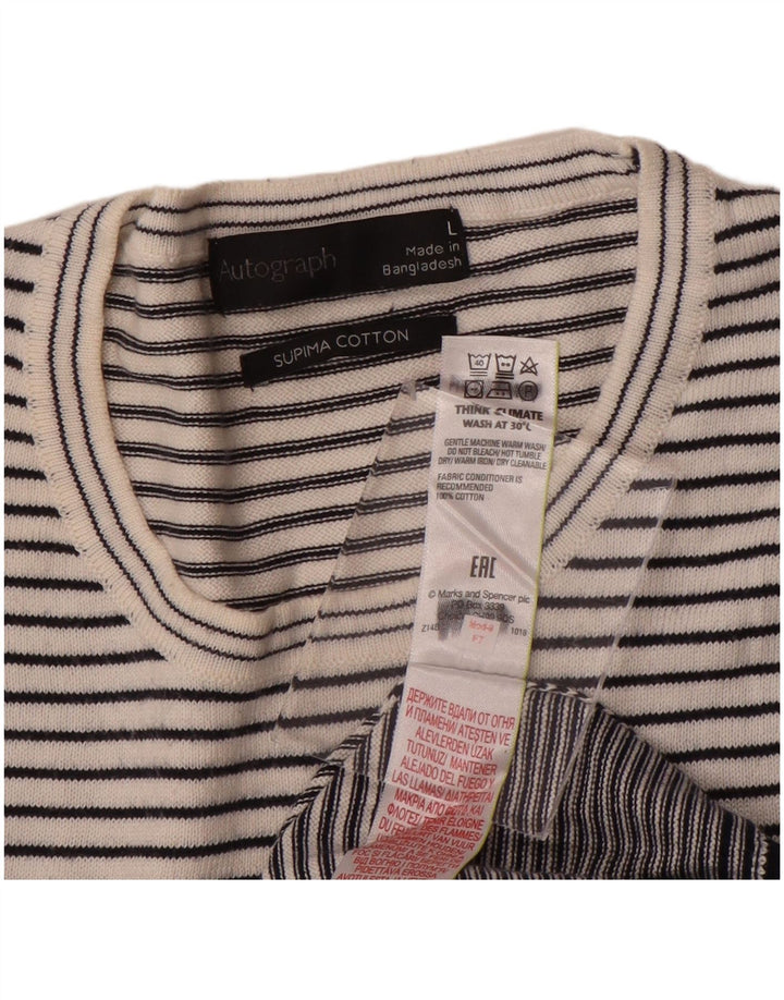 Marks & Spencer Womens Autograph Crew Neck Jumper Sweater UK 16 Large White