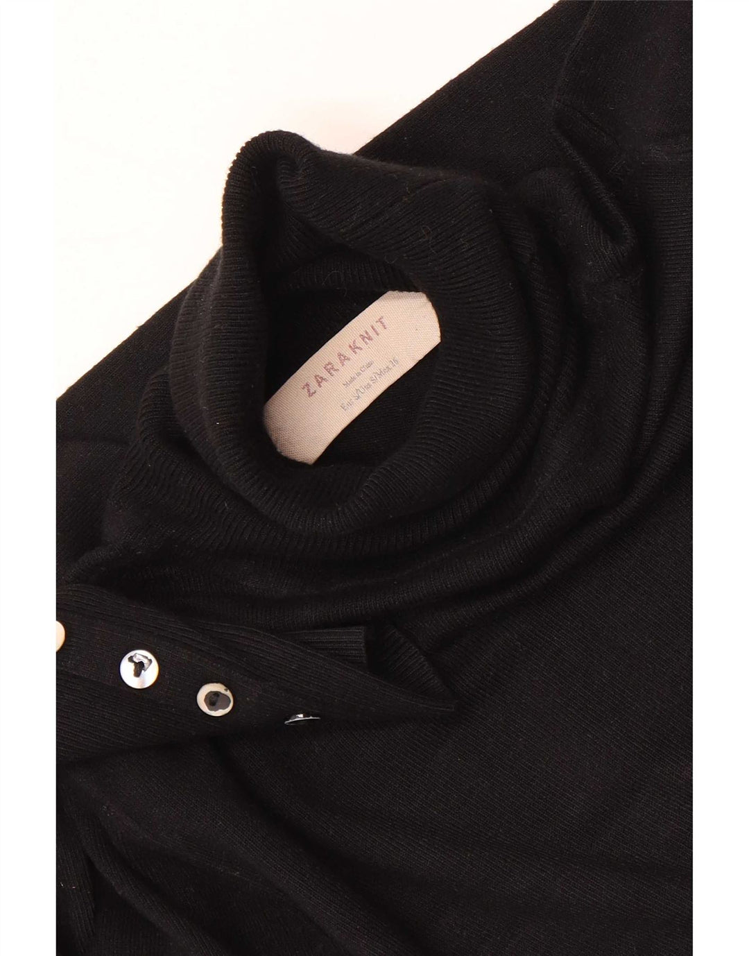 Zara Womens Roll Neck Jumper Sweater UK 10 Small Black
