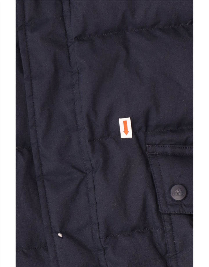 ADIDAS Boys Padded Jacket 13-14 Years Blue Colourblock Polyester