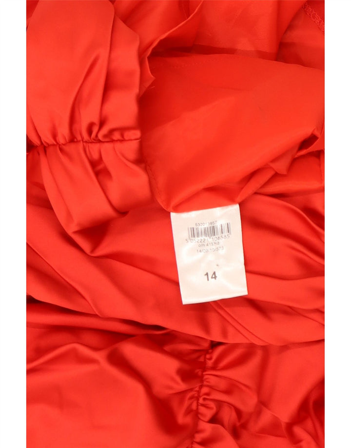 JANE NORMAN Womens Strapless Dress UK 14 Medium Red Acetate Vintage Jane Norman and Second-Hand Jane Norman from Messina Hembry 